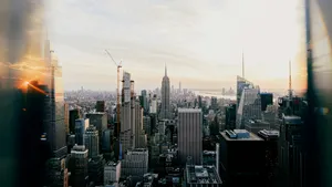 New york city skyline at sunset with empire state building. jigsaw puzzle