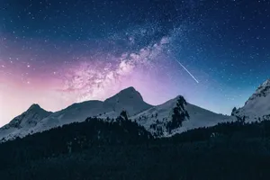 snow mountain under stars jigsaw puzzle