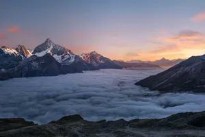 aerial photo of foggy mountains jigsaw puzzle