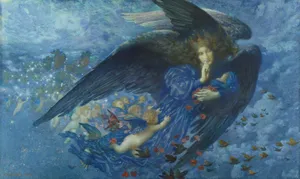angel in blue dress painting jigsaw puzzle