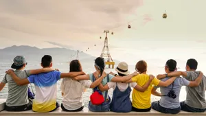 people holding shoulders sitting on wall jigsaw puzzle