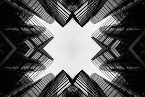 Symmetrical abstract pattern of modern buildings jigsaw puzzle