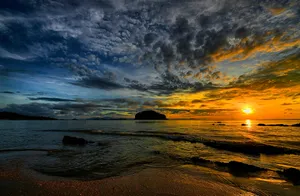 sunset under beach jigsaw puzzle