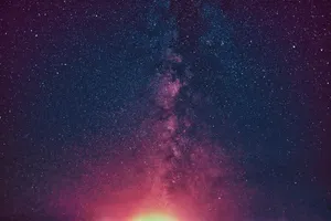 multicolored star view at night jigsaw puzzle
