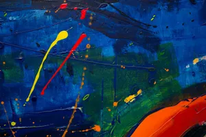 blue and orange abstract painting jigsaw puzzle