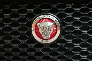 Detailed shot of the Jaguar logo on a car grille. Perfect for automotive themes. jigsaw puzzle