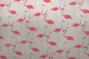 Vibrant pink flamingos on a patterned wallpaper, perfect for decoration. jigsaw puzzle
