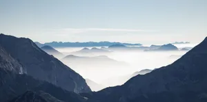 Stunning misty view of the mountain range in Berchtesgaden, Germany. jigsaw puzzle