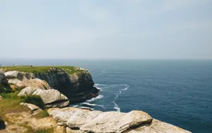Breathtaking view of cliffs and ocean in Santander, Cantabria, Spain. jigsaw puzzle