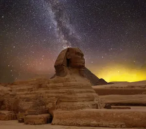 Stunning capture of the Great Sphinx of Giza beneath a star-lit sky with the Milky Way. jigsaw puzzle