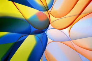 Vivid abstract geometric art with colorful curves and shapes. Perfect for creative and artistic themes. jigsaw puzzle