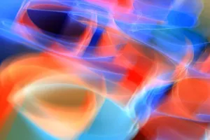 Colorful abstract photo with vibrant light streaks in blue, red, and orange tones. jigsaw puzzle