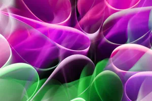Dynamic abstract art with flowing purple and green shapes. Captivating and colorful design. jigsaw puzzle