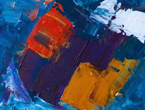 Colorful abstract painting with bold acrylic strokes on canvas. jigsaw puzzle