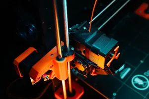 A colorful close-up of a 3D printer operating, showcasing mechanical precision and technology. jigsaw puzzle