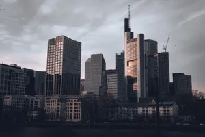 Stunning cityscape of Frankfurt am Main skyline at dusk with modern skyscrapers. jigsaw puzzle
