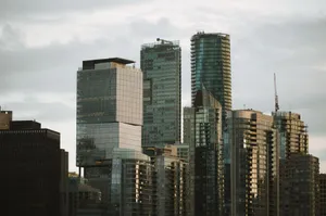 A stunning view of Vancouver's skyline featuring modern high-rise buildings and skyscrapers. jigsaw puzzle