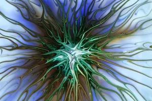 Vibrant abstract fluid art piece featuring swirling organic patterns and vivid colors. jigsaw puzzle