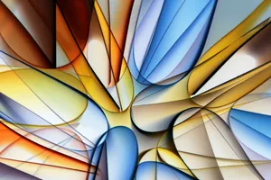 Vibrant abstract artwork featuring dynamic geometric shapes and vivid colors for creative inspiration. jigsaw puzzle