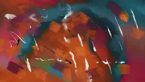 Dynamic abstract art piece featuring vibrant colors and expressive brush strokes. jigsaw puzzle