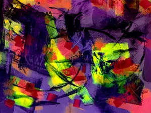 Colorful abstract expressionist artwork using bold neon tones. jigsaw puzzle