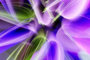 Vibrant abstract design with flowing light streaks in purple and green hues. jigsaw puzzle