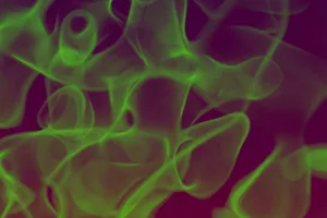 Colorful abstract art featuring swirling green smoke on a dark background, perfect for wallpapers. jigsaw puzzle