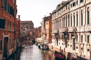 Explore a picturesque Venetian canal flanked by historic buildings, showcasing the charm of Italy's Renaissance architecture. jigsaw puzzle