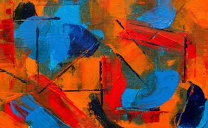 Bold and colorful abstract painting with dynamic brush strokes. jigsaw puzzle
