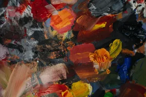 Colorful abstract oil paint texture with dynamic brush strokes and vivid hues. jigsaw puzzle