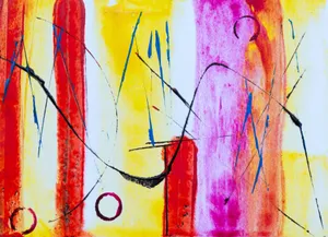 Colorful abstract expressionism artwork with bold splashes of acrylic paint. jigsaw puzzle
