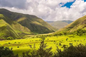 Beautiful green valley with hills and clouds in Salta, Argentina. jigsaw puzzle