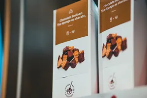 A sophisticated display of chocolate seafoam packaging from Copper Kettle Collection. jigsaw puzzle