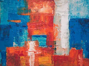 Colorful abstract acrylic painting with bold brush strokes and vivid textures. jigsaw puzzle