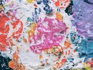 Explore vibrant abstract art with colorful paint texture featuring swirling hues. jigsaw puzzle