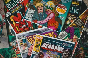 From above pile of collection of various famous comic books with colorful covers jigsaw puzzle