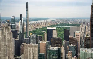 High-angle view of Midtown Manhattan with Central Park and skyscrapers in New York City. jigsaw puzzle