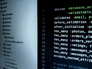 Detailed view of Ruby on Rails code highlighting software development intricacies. jigsaw puzzle