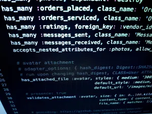 Close-up image featuring detailed programming code on a computer screen, ideal for tech-related themes. jigsaw puzzle
