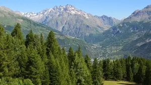 Breathtaking view of the Alps mountains and forest in Puy-Saint-Vincent, France. jigsaw puzzle