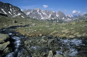 Scenic alpine landscape in Briançon, France, featuring crisp mountain stream. jigsaw puzzle