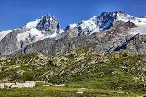 Breathtaking view of La Grave's rugged mountain landscape in the French Alps. jigsaw puzzle