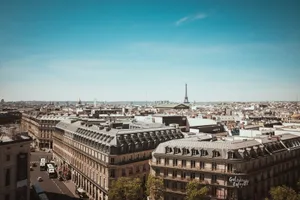 Stunning aerial view of Paris skyline featuring the iconic Eiffel Tower. jigsaw puzzle