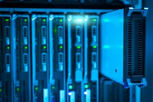 Detailed view of a server rack with a focus on technology and data storage. jigsaw puzzle