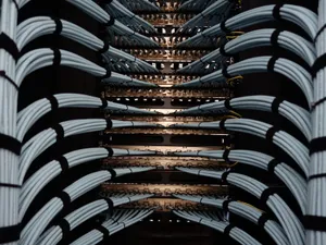 Organized network server cables for efficient data management. jigsaw puzzle
