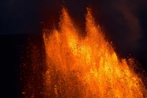Captivating lava eruption at Hawaii Volcanoes National Park, showcasing nature's raw power. jigsaw puzzle