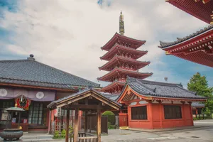 Senso-ji Temple with its iconic five-story pagoda in Taito City, Tokyo, showcases Japanese architecture. jigsaw puzzle