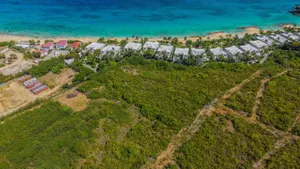 Stunning aerial view of a lush coastal area in Anguilla, showcasing pristine beaches and turquoise waters. jigsaw puzzle