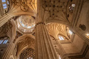 Intricate architectural details of Catedral Nueva's ceiling in Salamanca, Spain. jigsaw puzzle