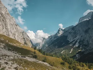 Majestic view of the Bavarian Alps in Grainau, surrounded by lush greenery and rocky peaks. jigsaw puzzle